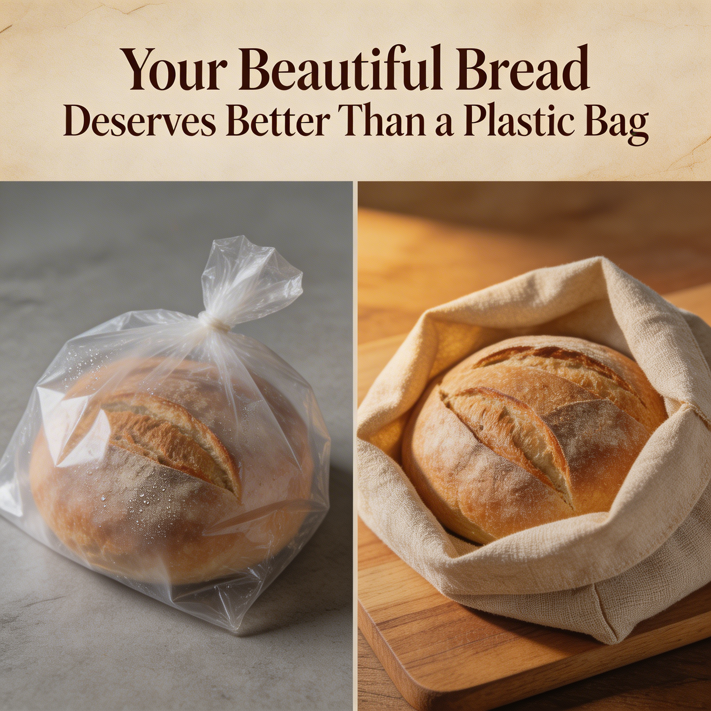 Brelvon Linen Beeswax Bread Bag — Keep Your Bread Fresh, Naturally