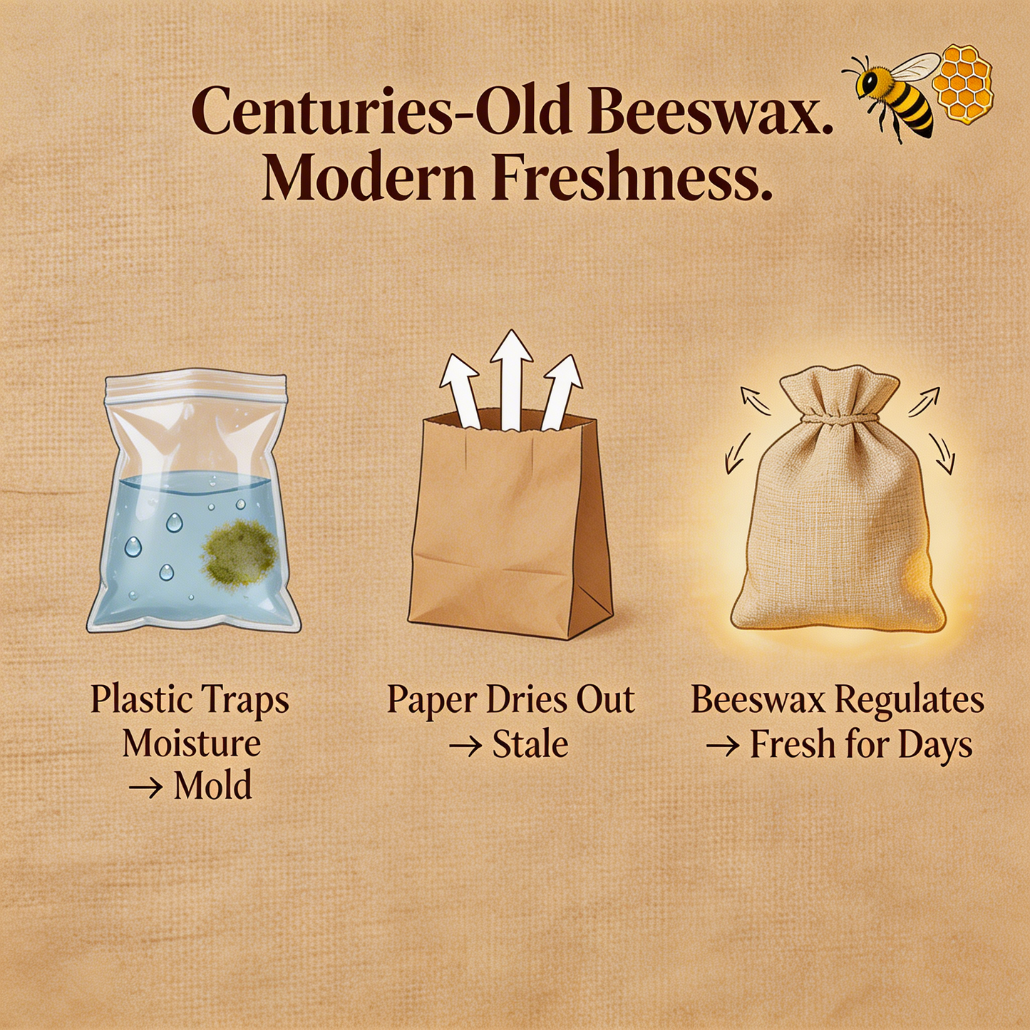 Brelvon Linen Beeswax Bread Bag — Keep Your Bread Fresh, Naturally