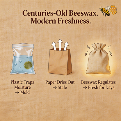 Brelvon Linen Beeswax Bread Bag — Keep Your Bread Fresh, Naturally