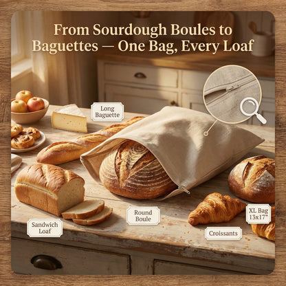 Brelvon Linen Beeswax Bread Bag — Keep Your Bread Fresh, Naturally