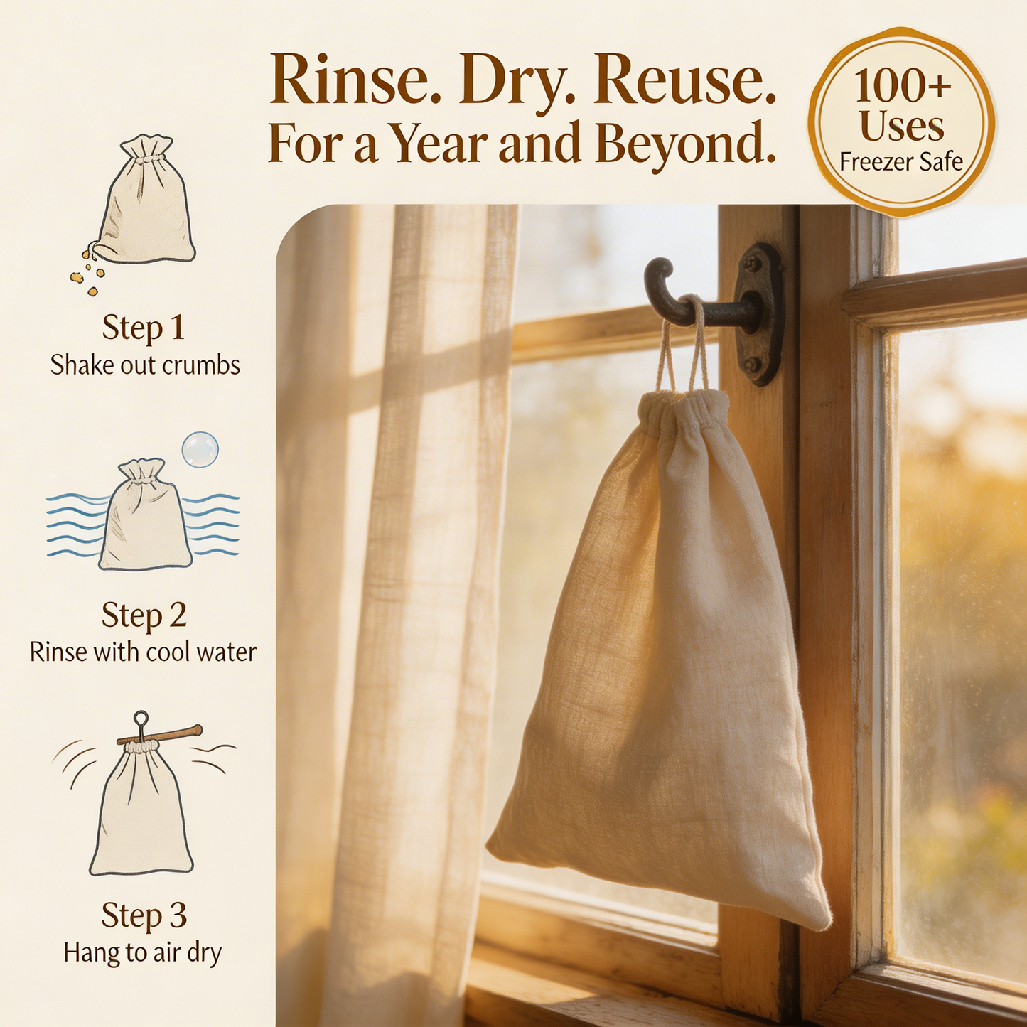 Brelvon Linen Beeswax Bread Bag — Keep Your Bread Fresh, Naturally
